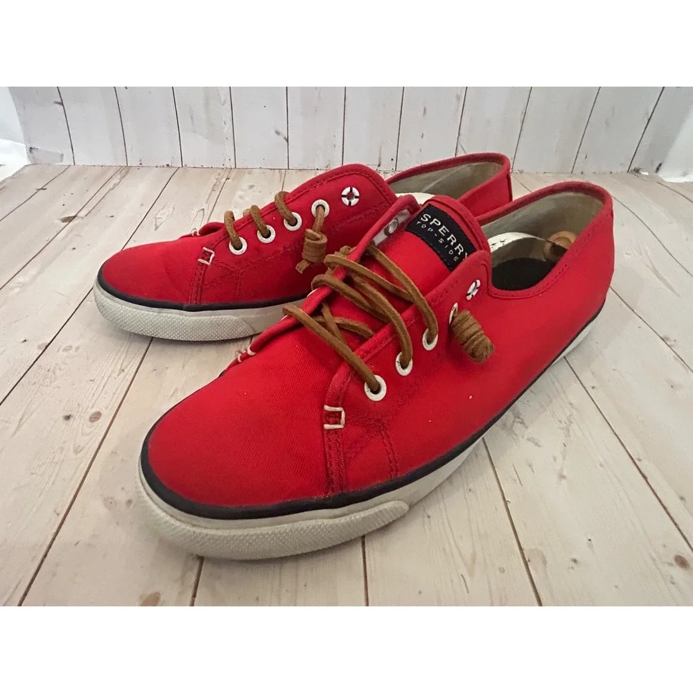 Sperry Top Siders Women's Canvas Red Boat Shoes STS92804 Sneakers Size US 11